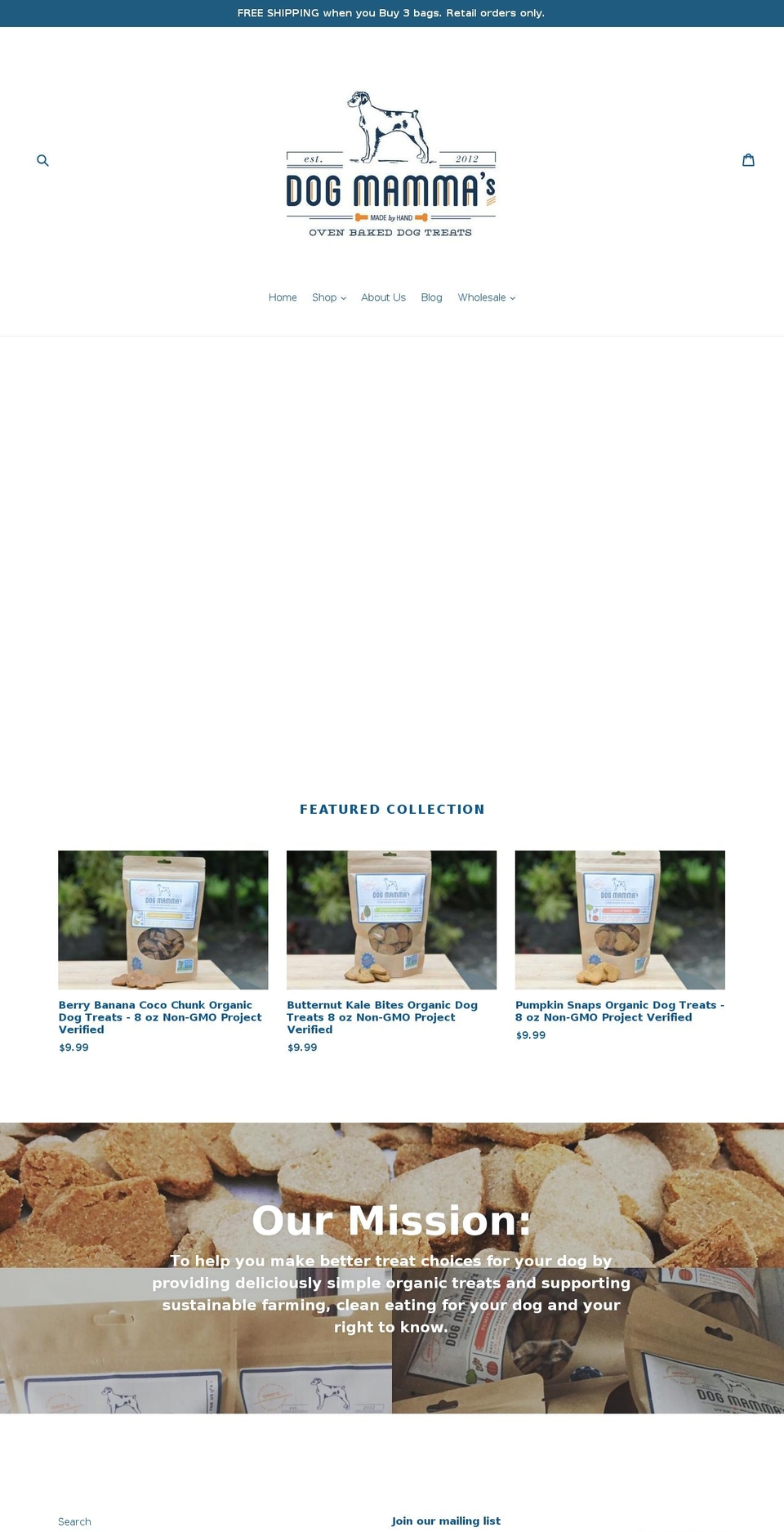 dogmammas.com shopify website screenshot