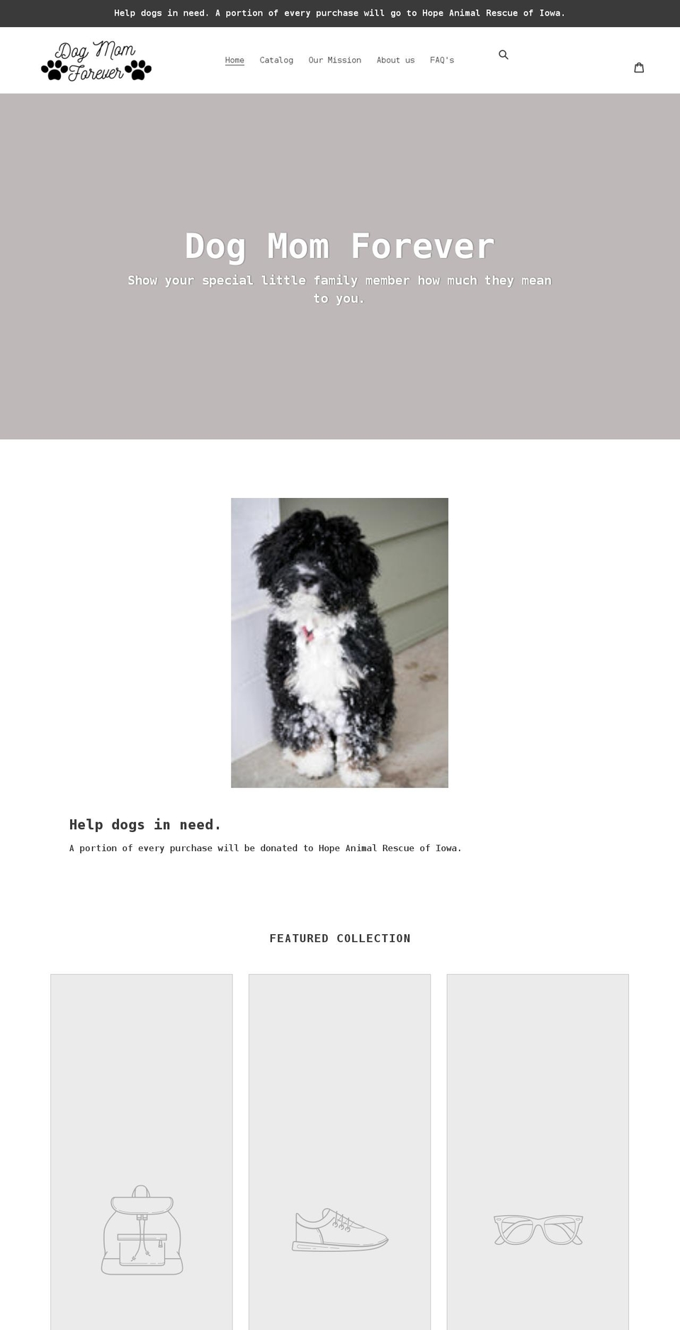 dogmomforever.com shopify website screenshot