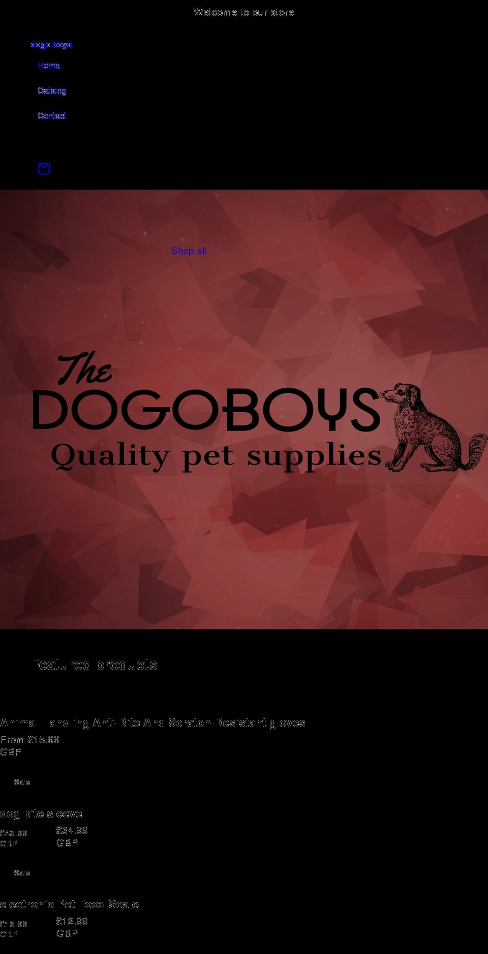 dogoboys.com shopify website screenshot