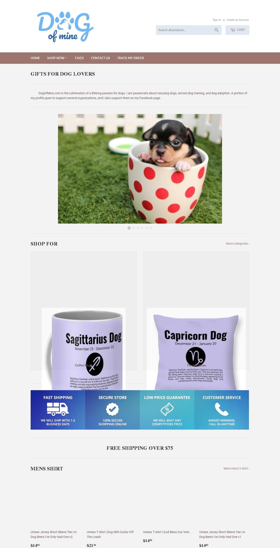 dogofmine.com — Shopify storefront screenshot
