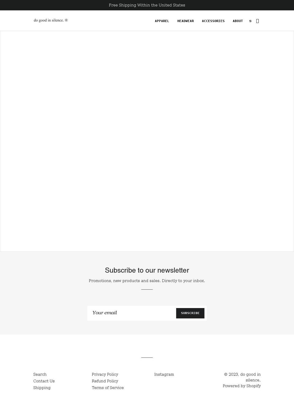 dogoodinsilence.com shopify website screenshot