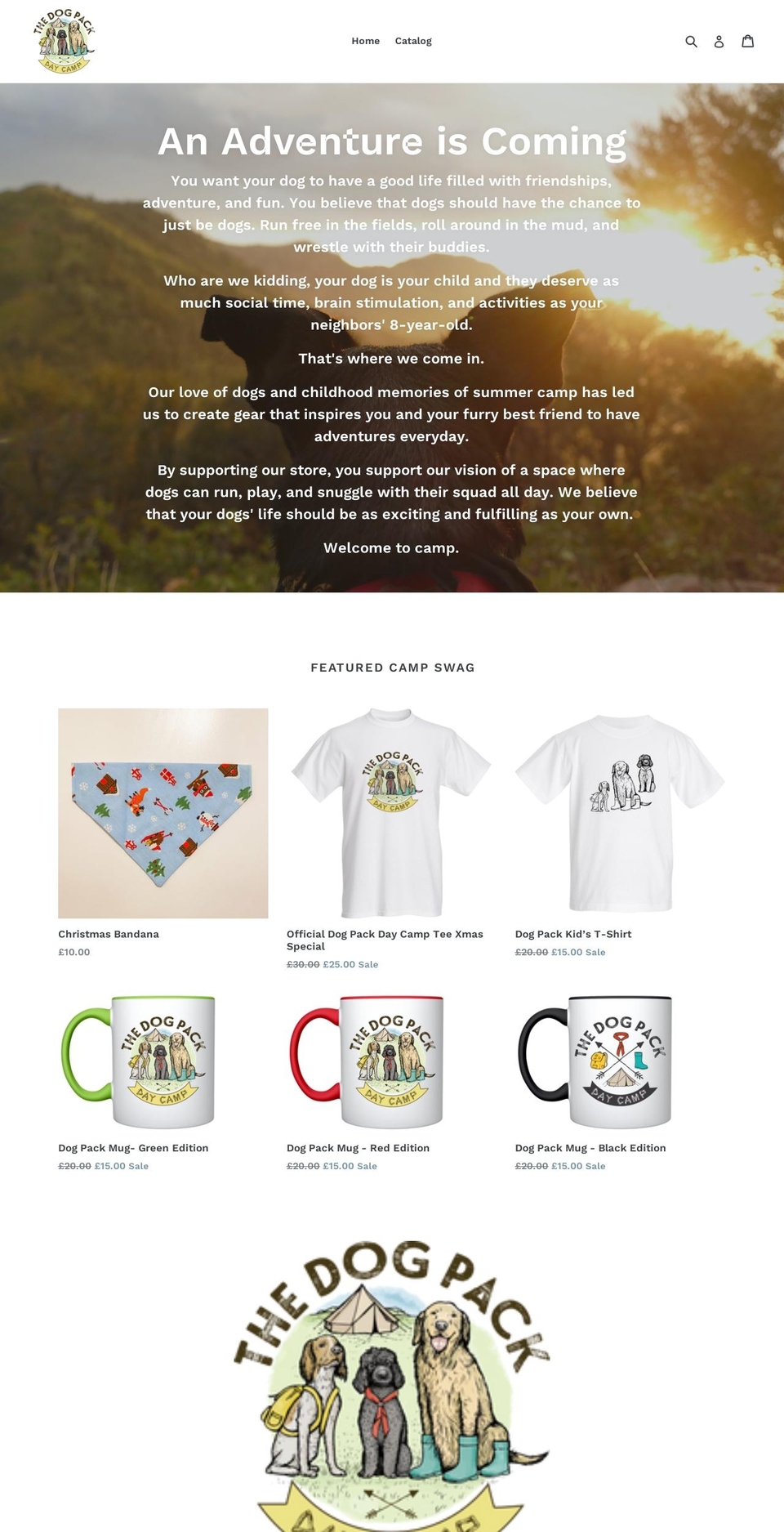 dogpackstore.com shopify website screenshot