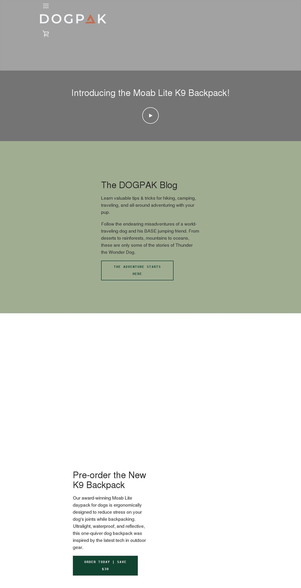 dogpak.com shopify website screenshot