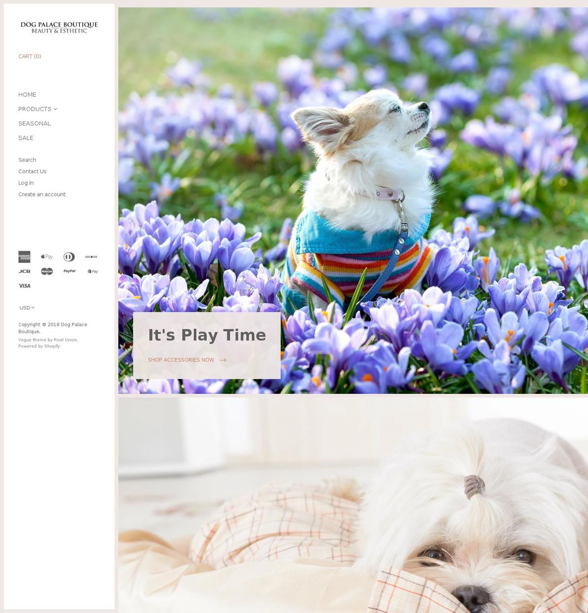 dogpalaceboutique.com — Shopify storefront screenshot