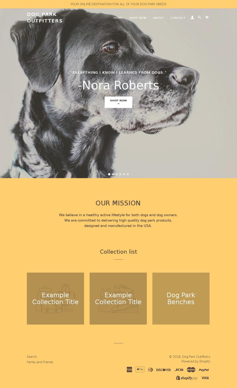 dogparkoutfitters.com — Shopify storefront screenshot