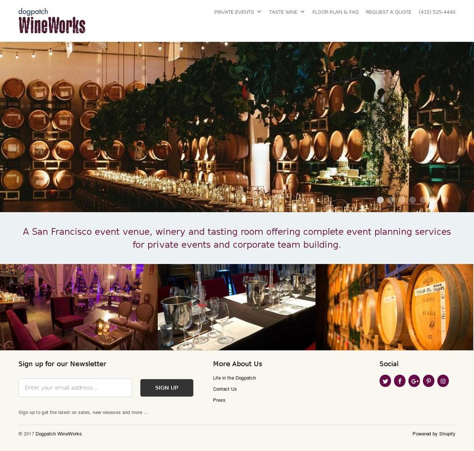 dogpatchwineworks.net shopify website screenshot
