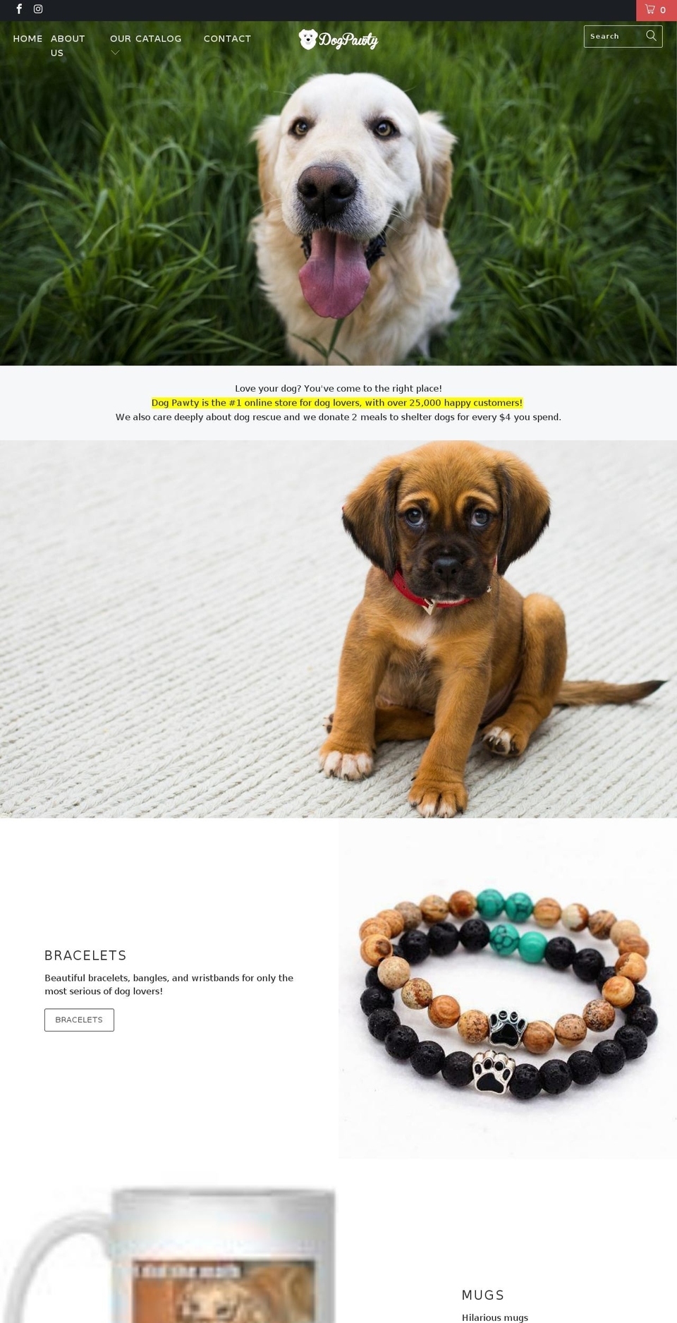 dogpawty.com shopify website screenshot