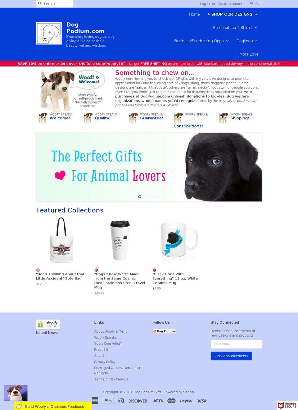 dogpodium.com — Shopify storefront screenshot