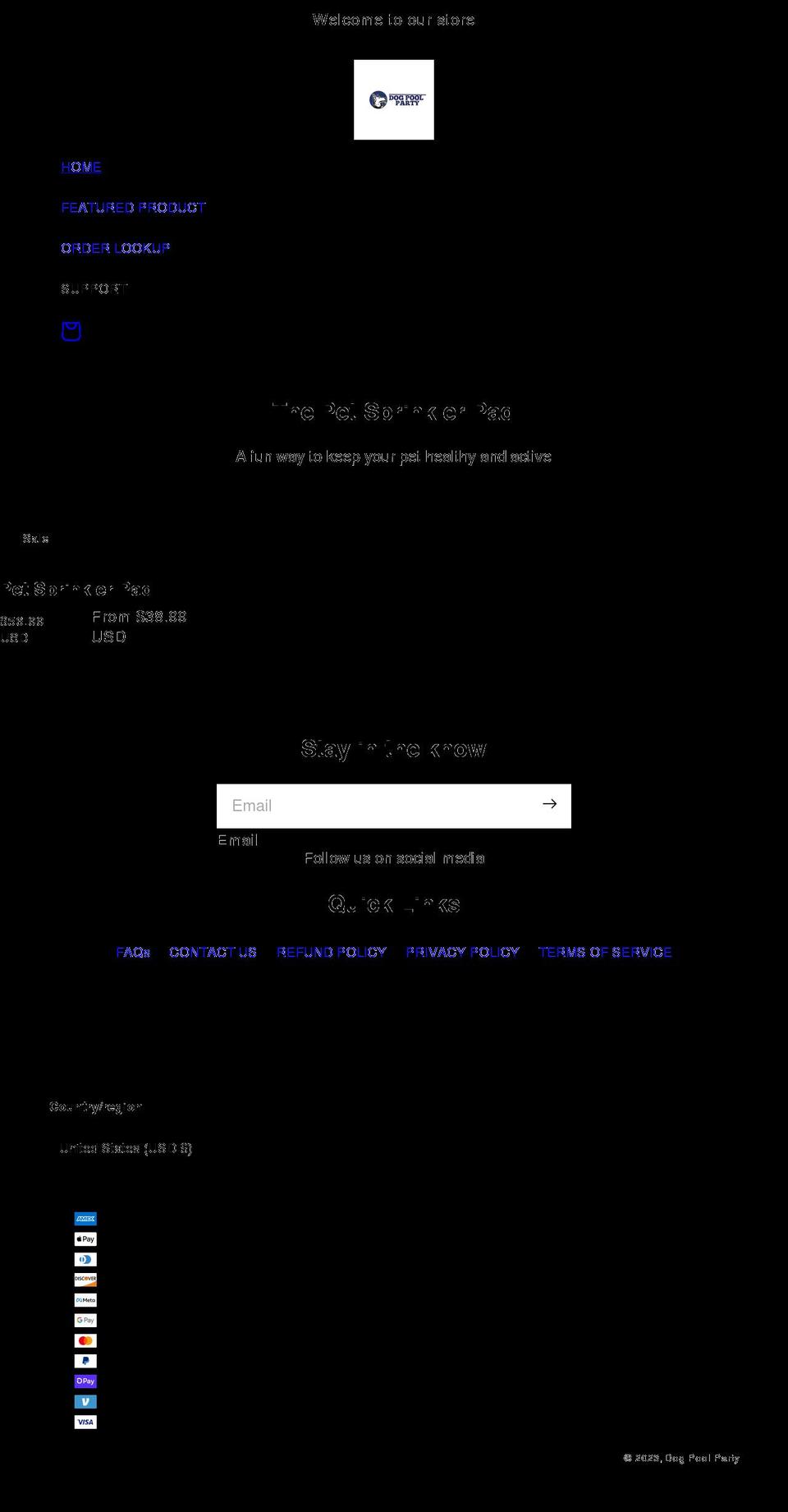 dogpoolparty.com shopify website screenshot