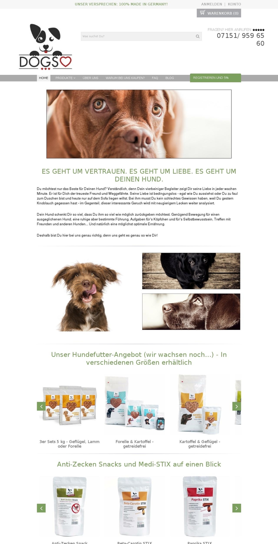 dogs-heart.de shopify website screenshot