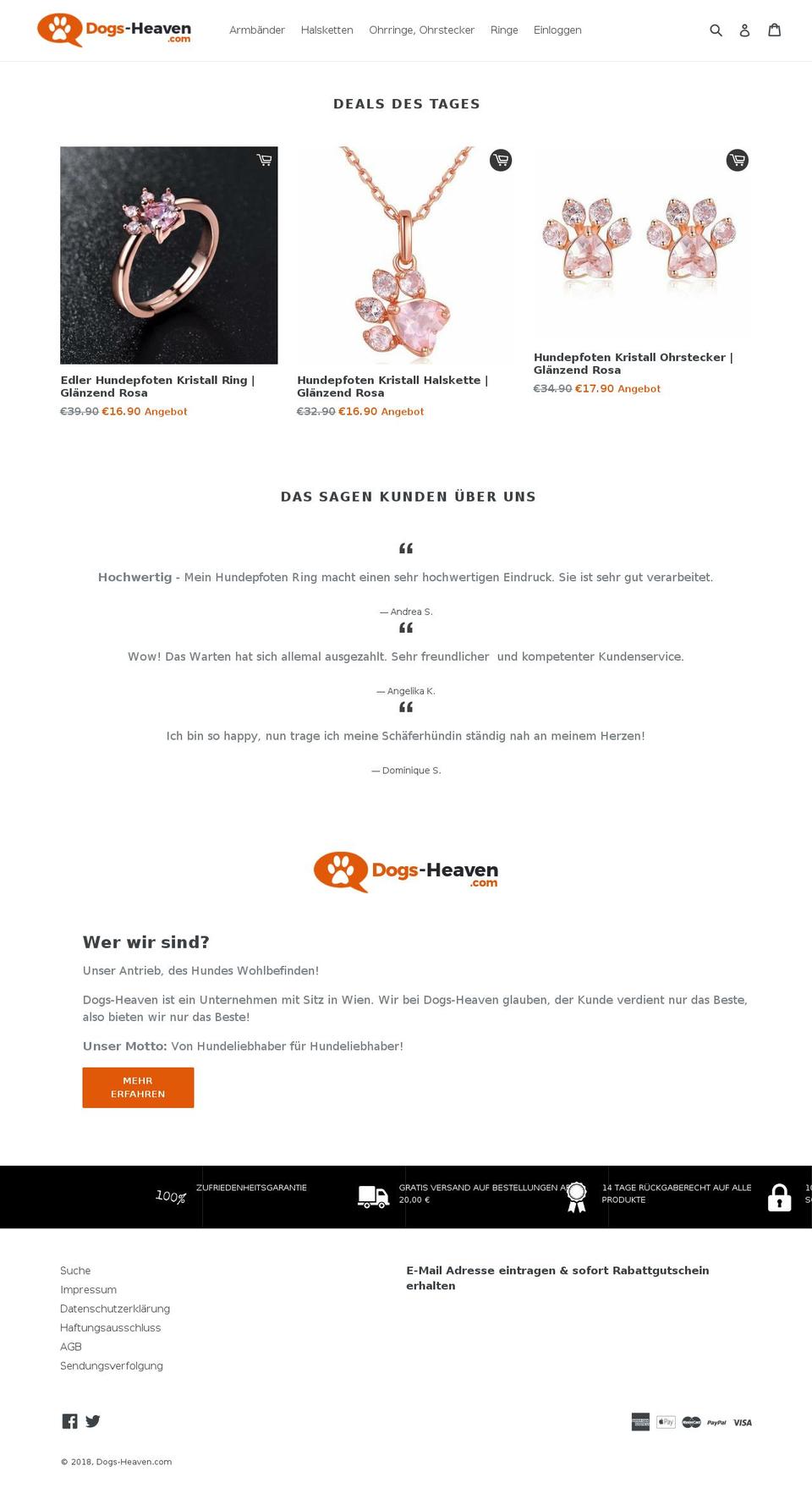 dogs-heaven.com shopify website screenshot