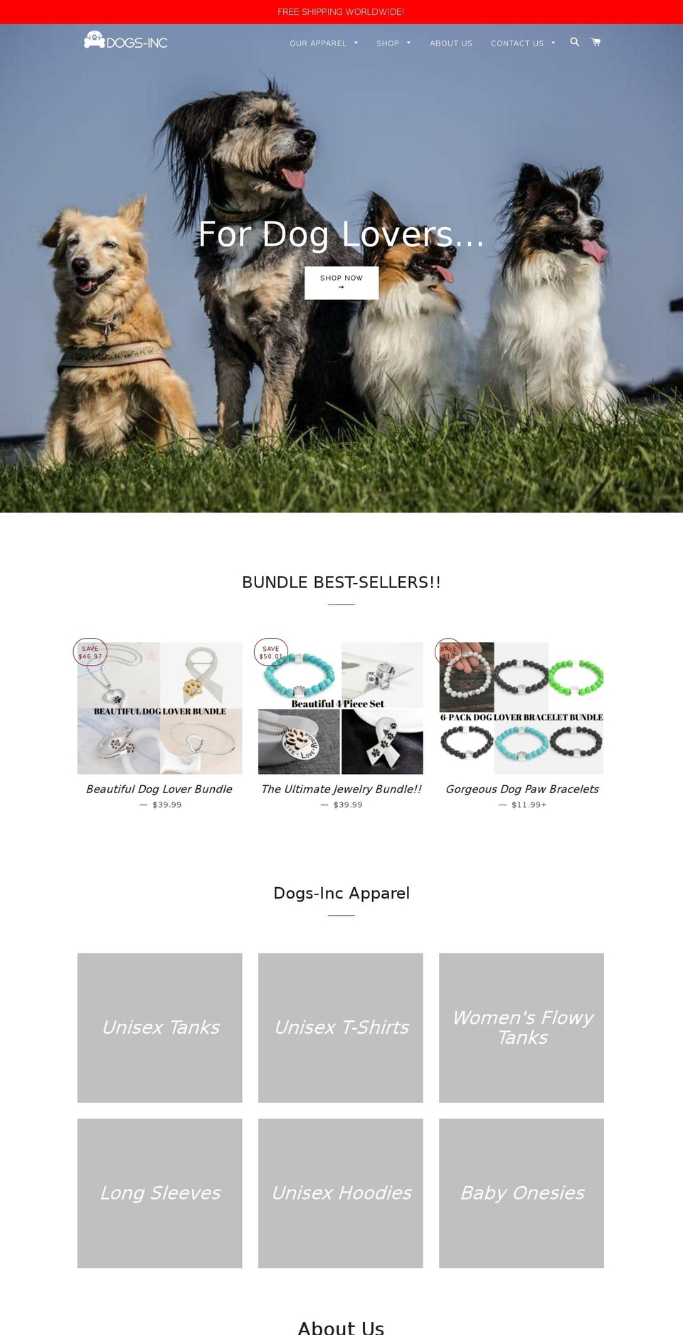 PRINCE WORKING Shopify theme site example dogs-inc.com