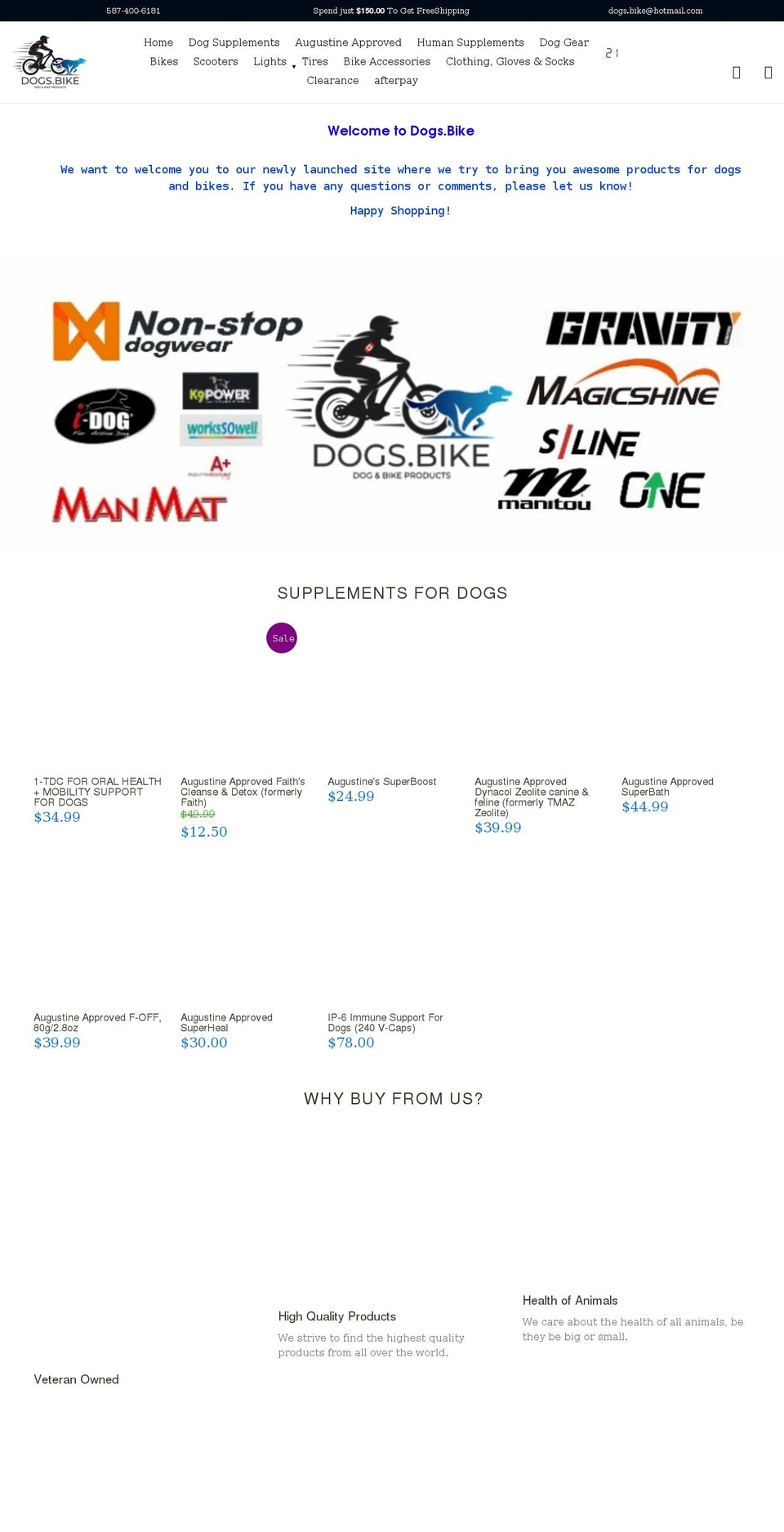 dogs.bike shopify website screenshot
