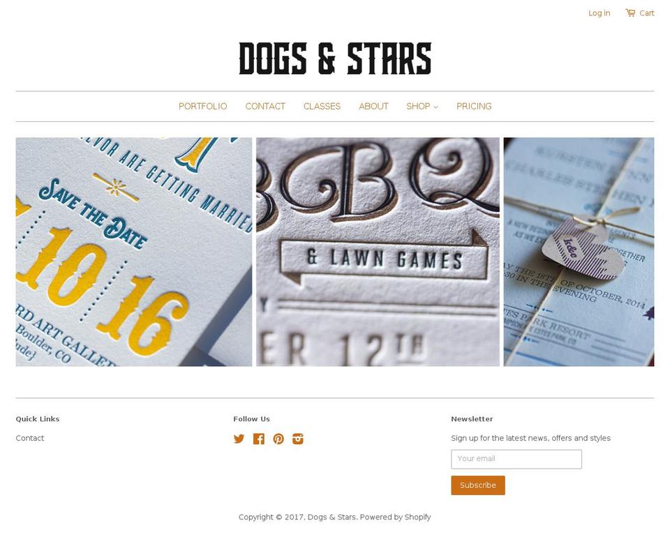 dogsandstars.com shopify website screenshot