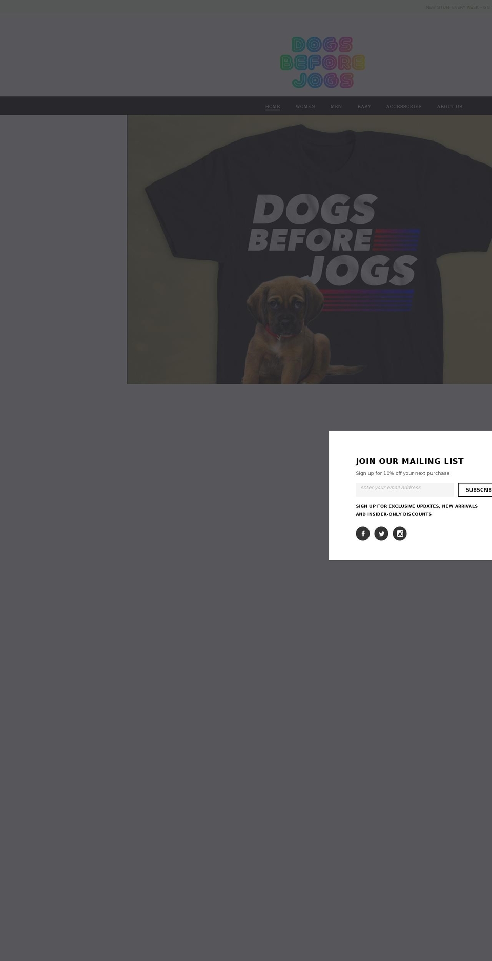 dogsbeforejogs.com shopify website screenshot