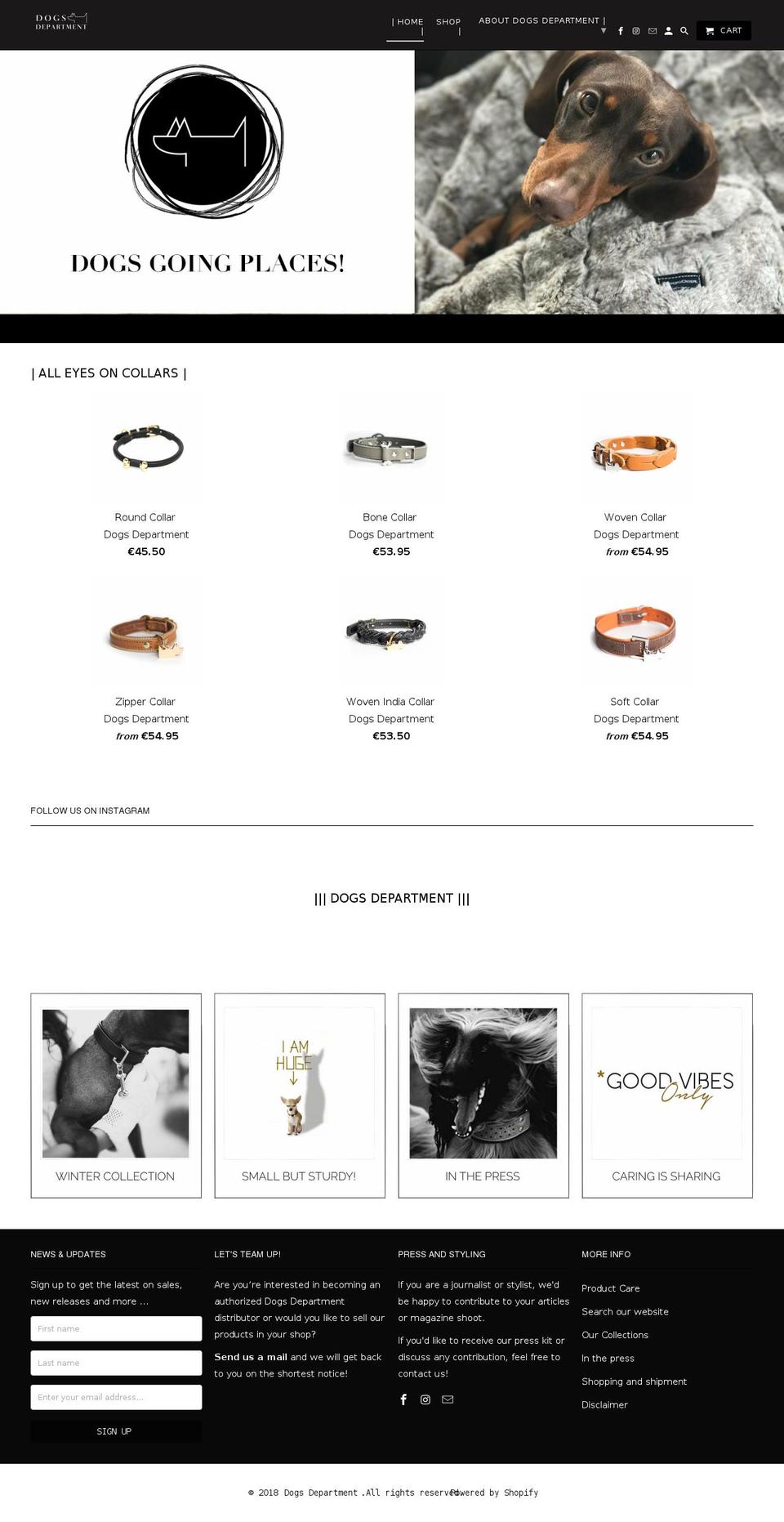 dogsdepartment.com shopify website screenshot