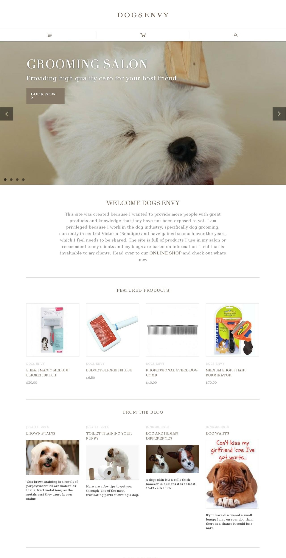 dogsenvy.com shopify website screenshot