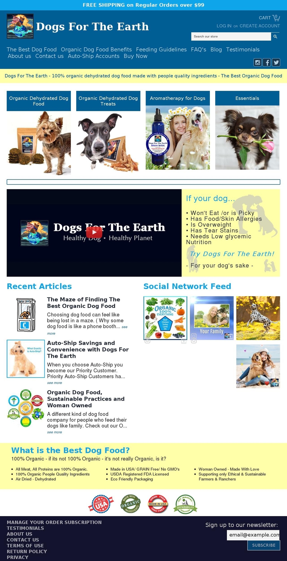 dogsfortheearth.com shopify website screenshot