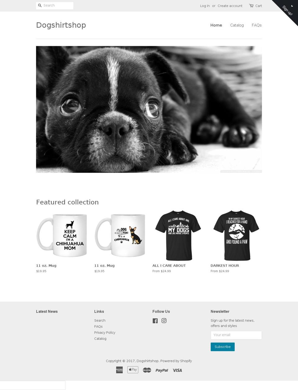 dogshirtshop.com shopify website screenshot