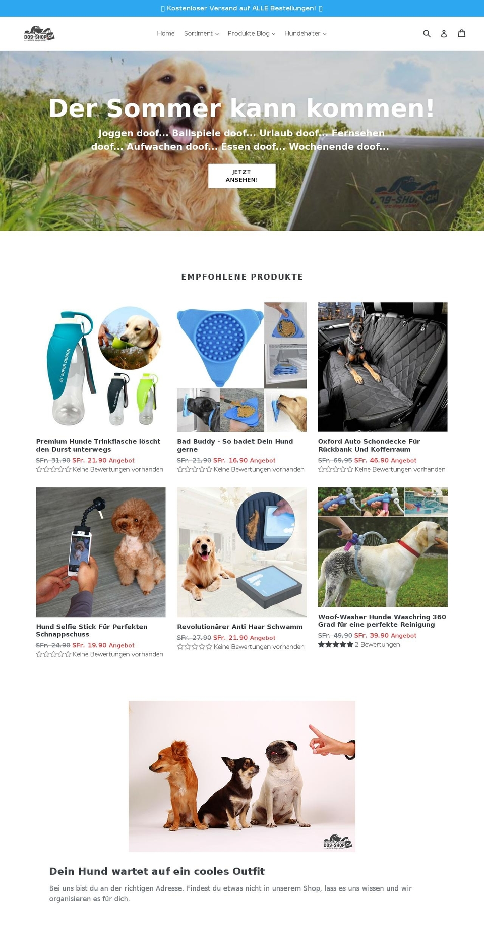 dogshop.ch shopify website screenshot