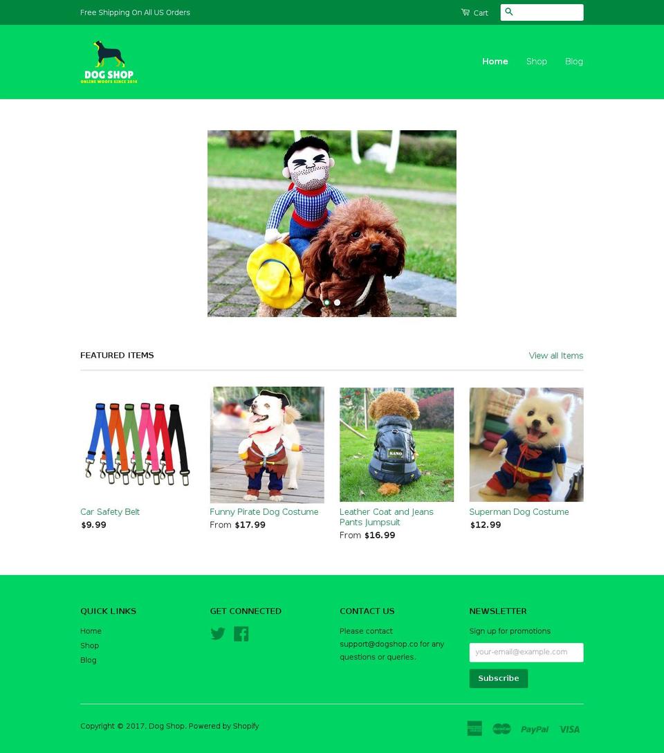 dogshop.co shopify website screenshot