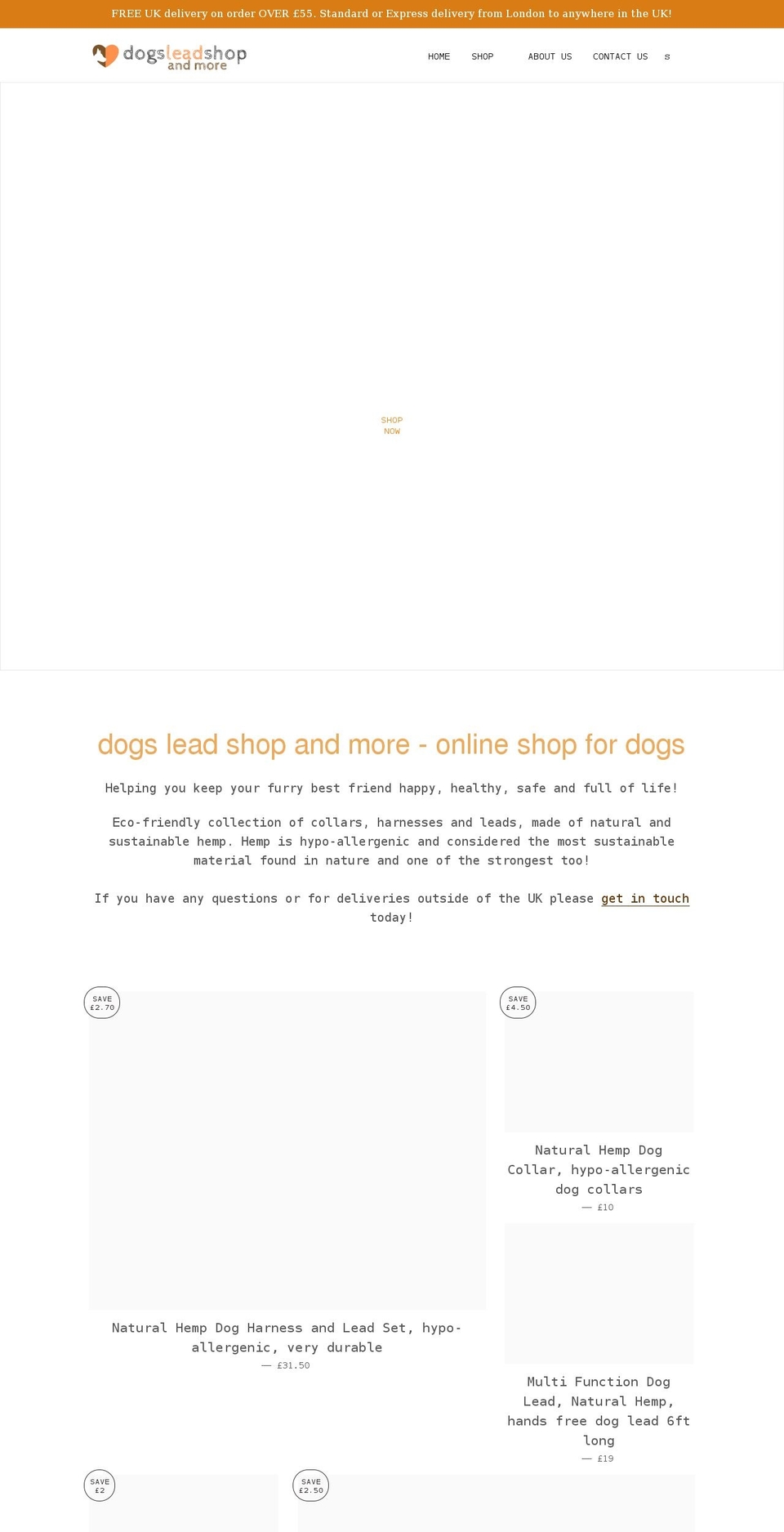 dogslead.shop shopify website screenshot