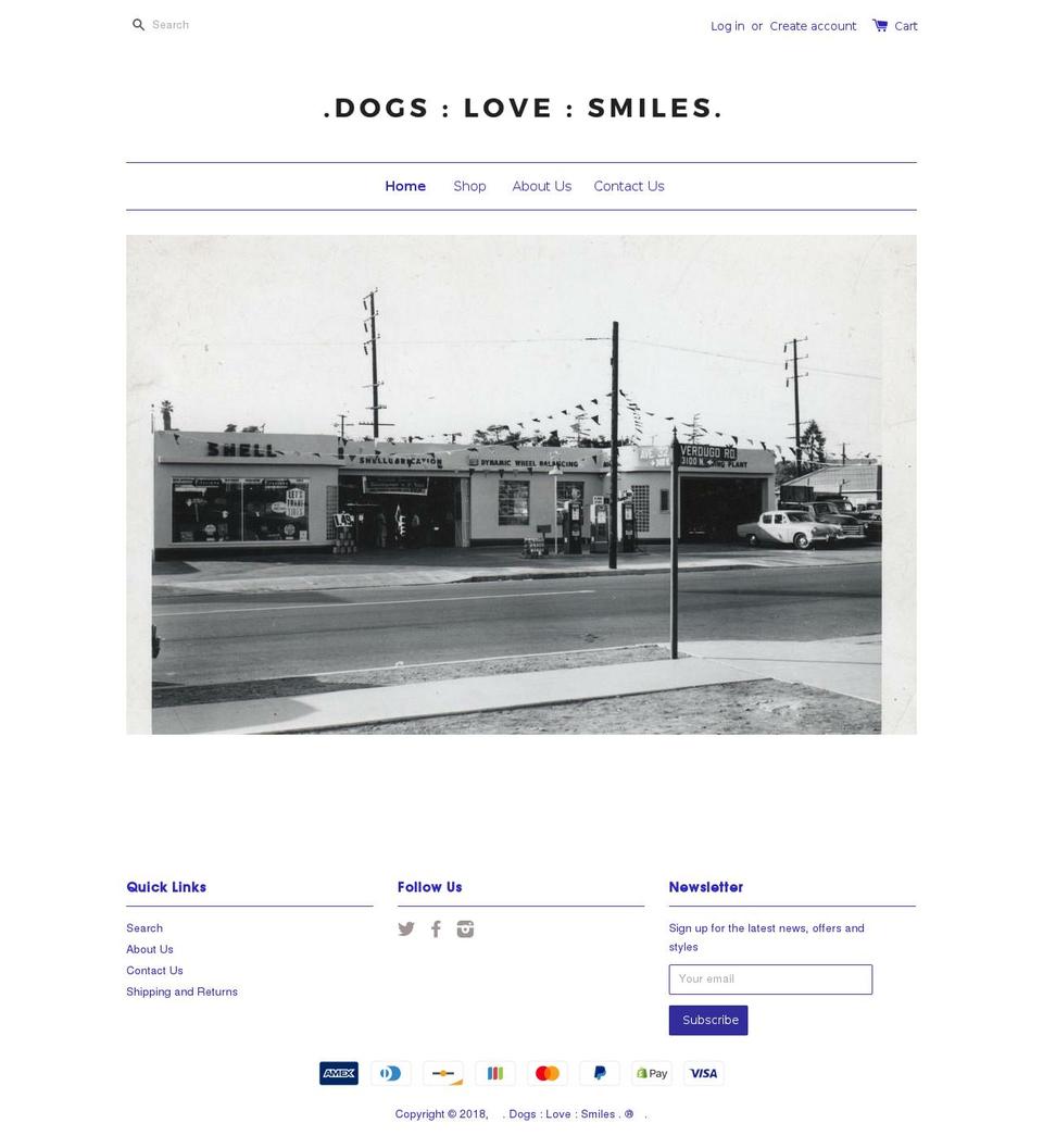 dogslovesmiles.com shopify website screenshot