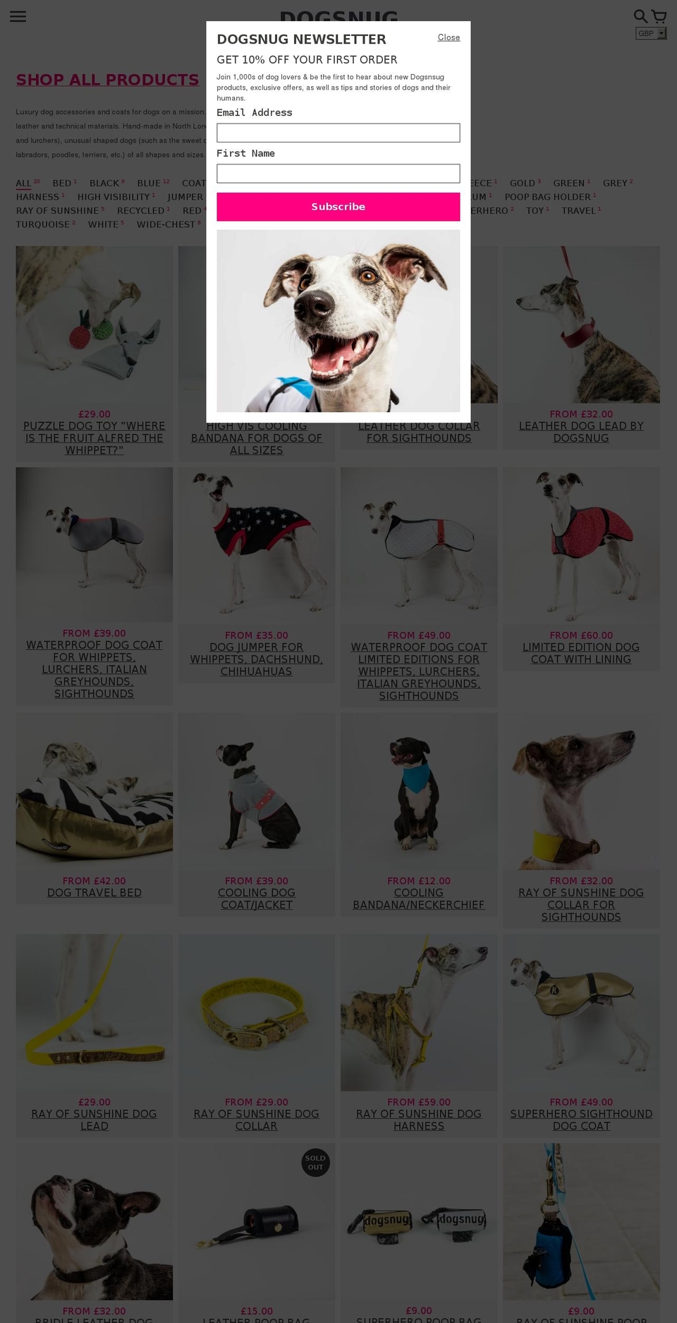 dogsnug.com shopify website screenshot