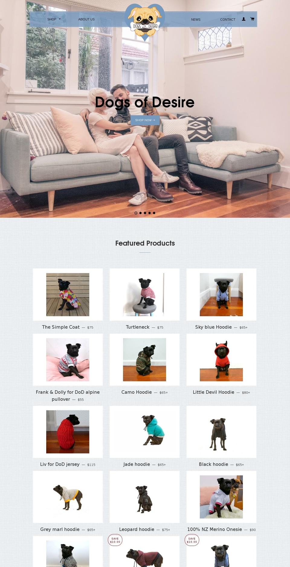 dogsofdesire.co.nz shopify website screenshot