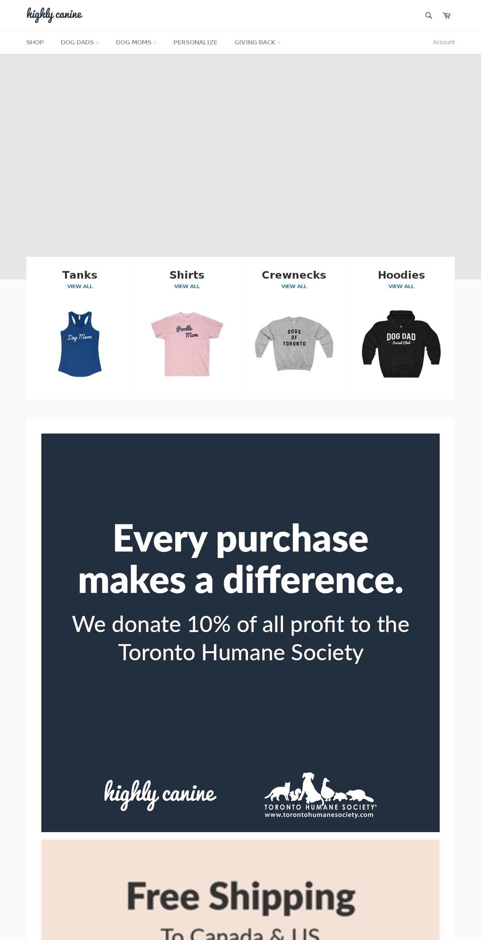 dogsoftoronto.com — Shopify storefront screenshot