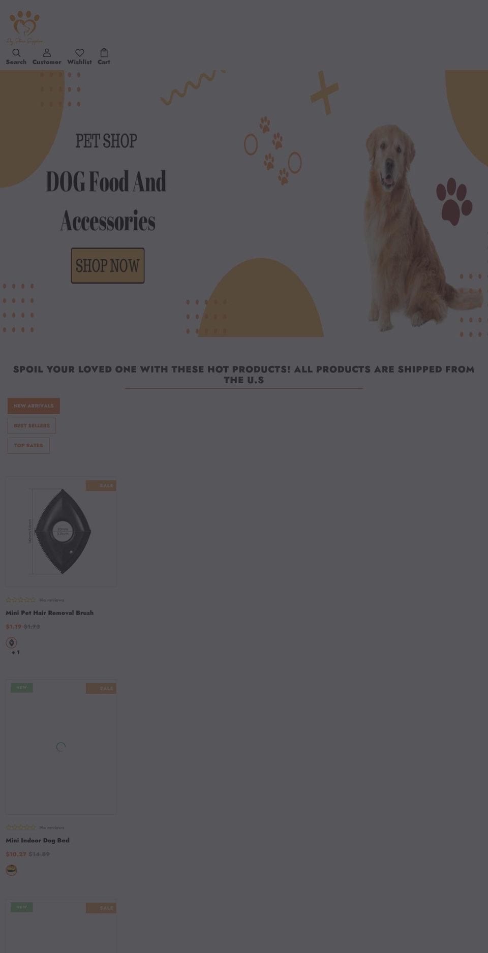 dogstoresupplies.com — Shopify storefront screenshot