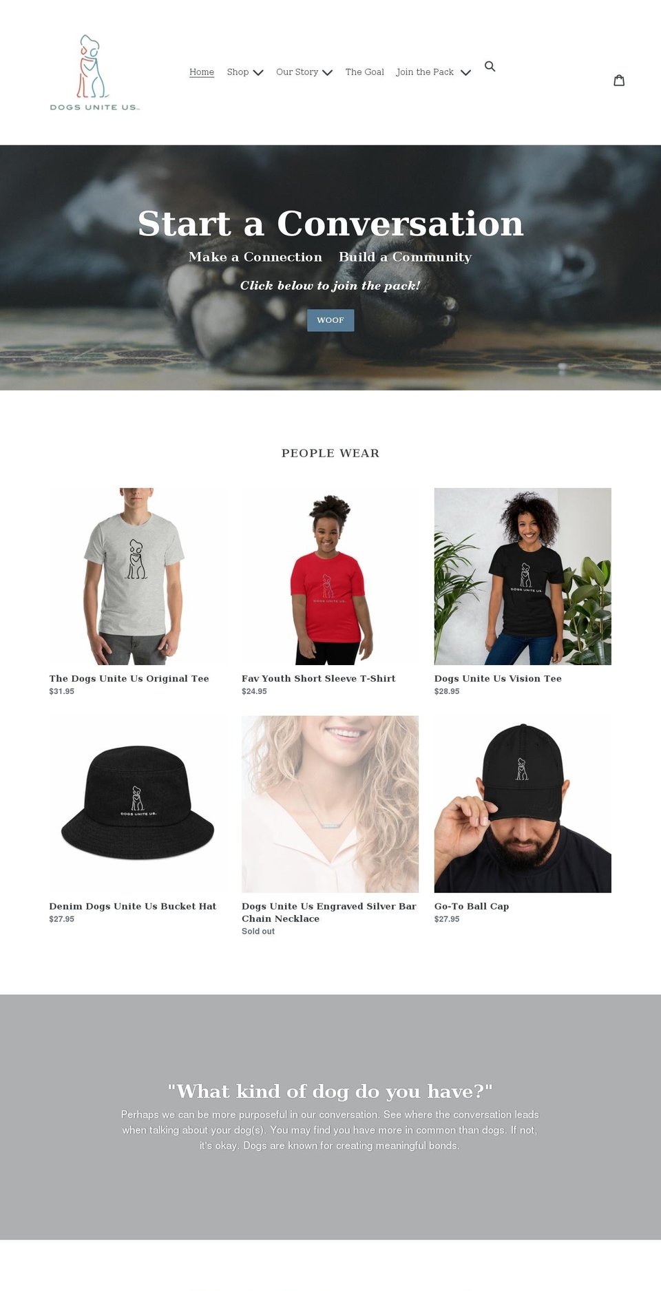 dogsuniteus.com shopify website screenshot