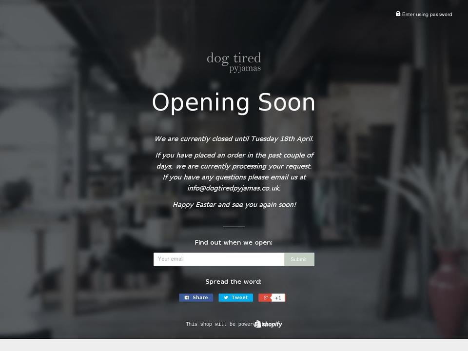 dogtiredpyjamas.com shopify website screenshot