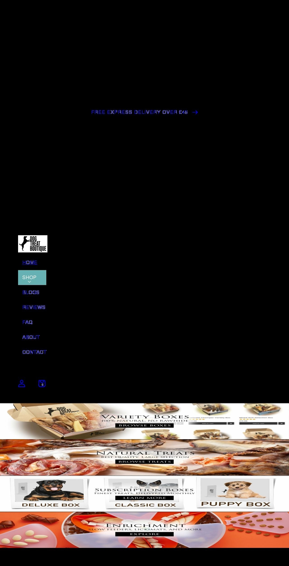 dogtreatboutique.co.uk shopify website screenshot