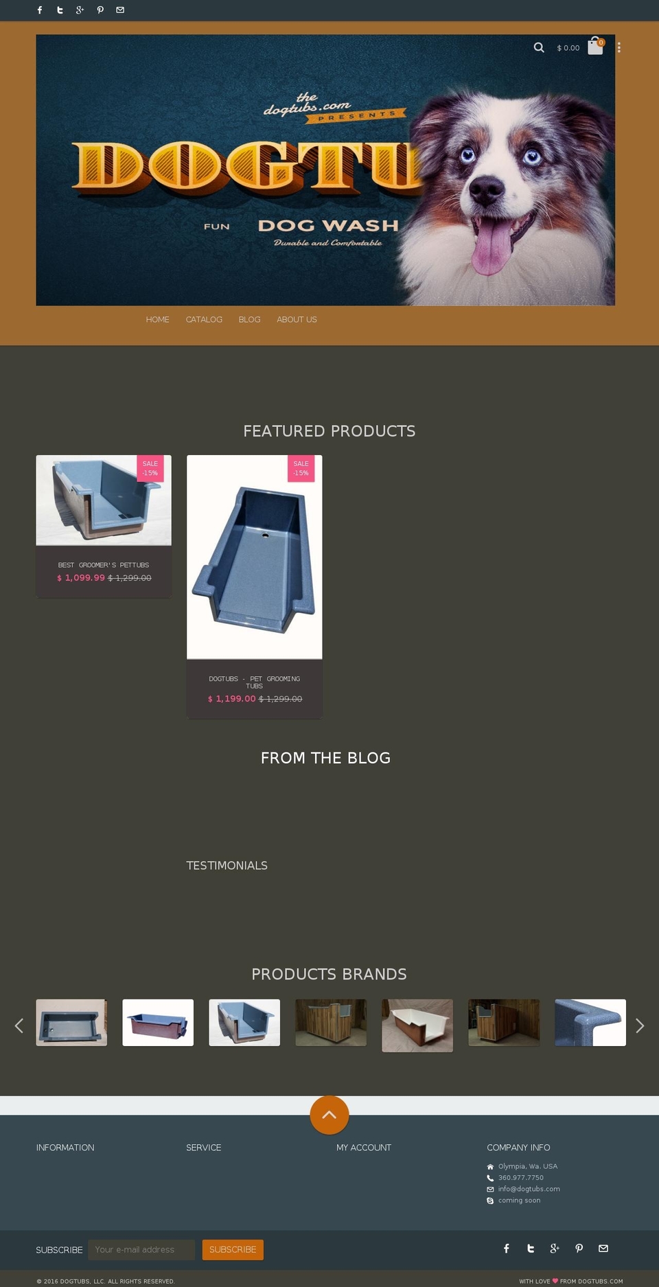 v6 Shopify theme site example dogtubs.net