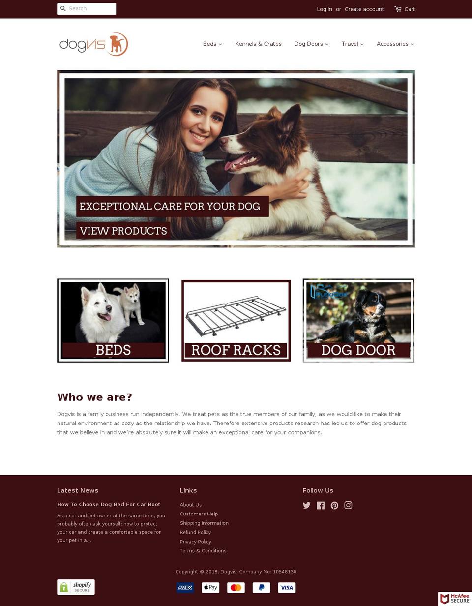 dogvis.com shopify website screenshot