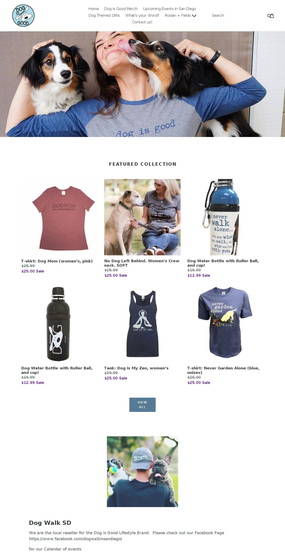 dogwalksd.com — Shopify storefront screenshot