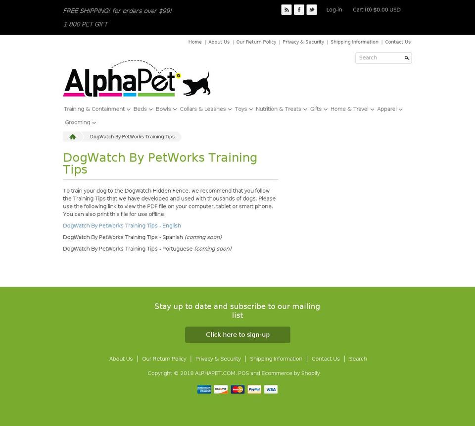 dogwatchtraining.com — Shopify storefront screenshot