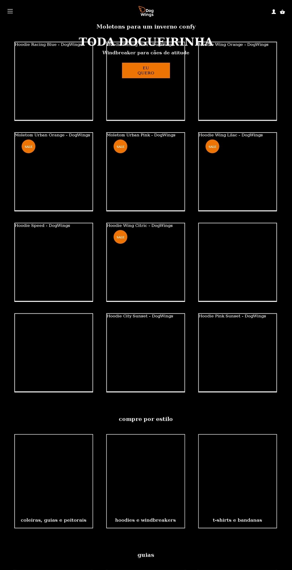 dogwings.com.br shopify website screenshot