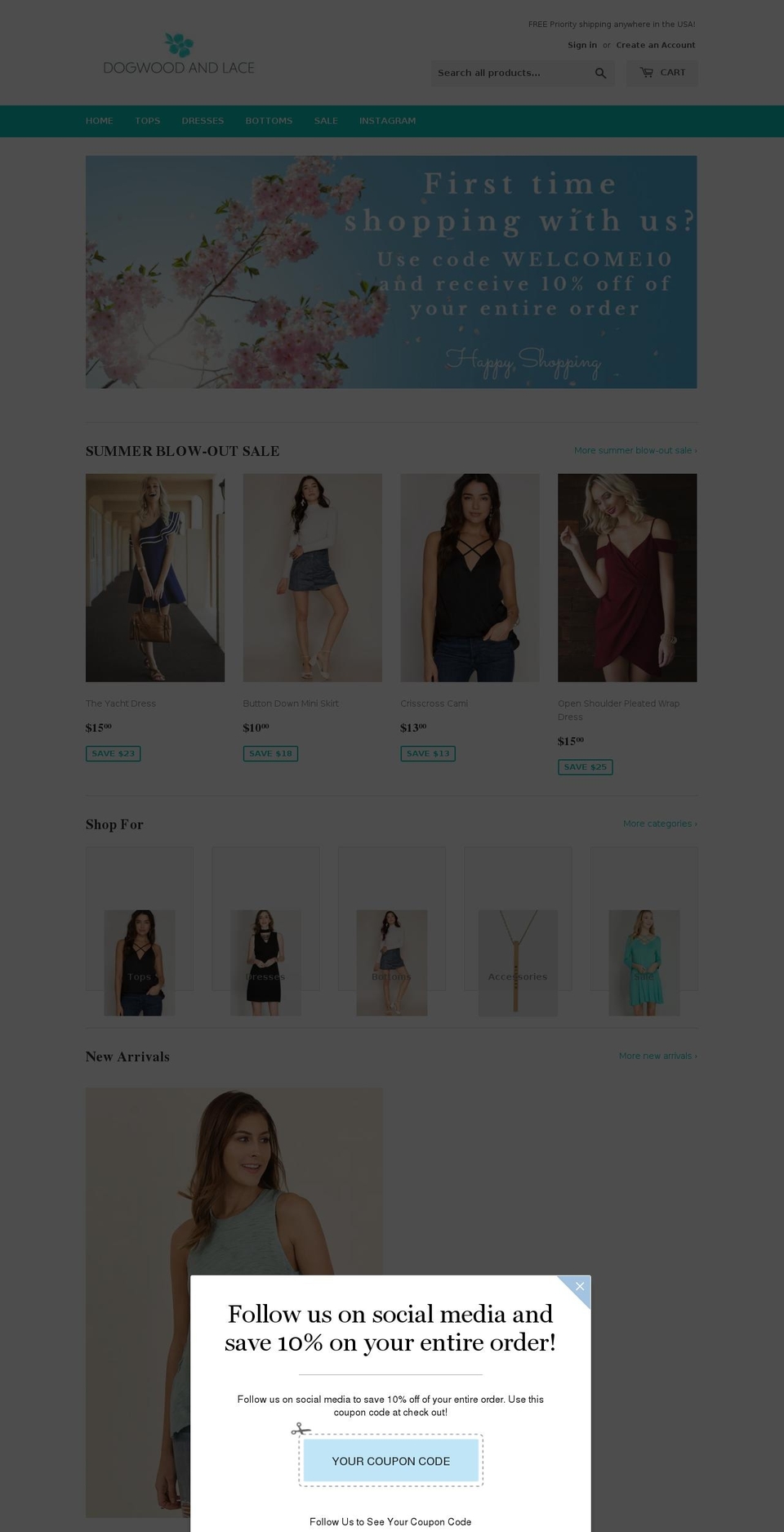 dogwoodandlace.com — Shopify storefront screenshot