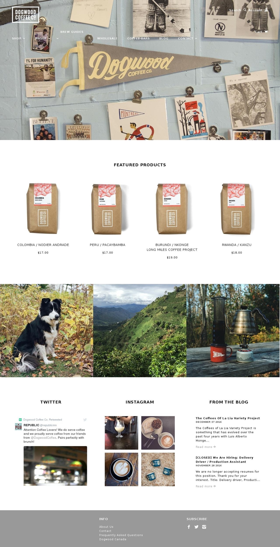 Blockshop Shopify theme site example dogwoodcoffee.com