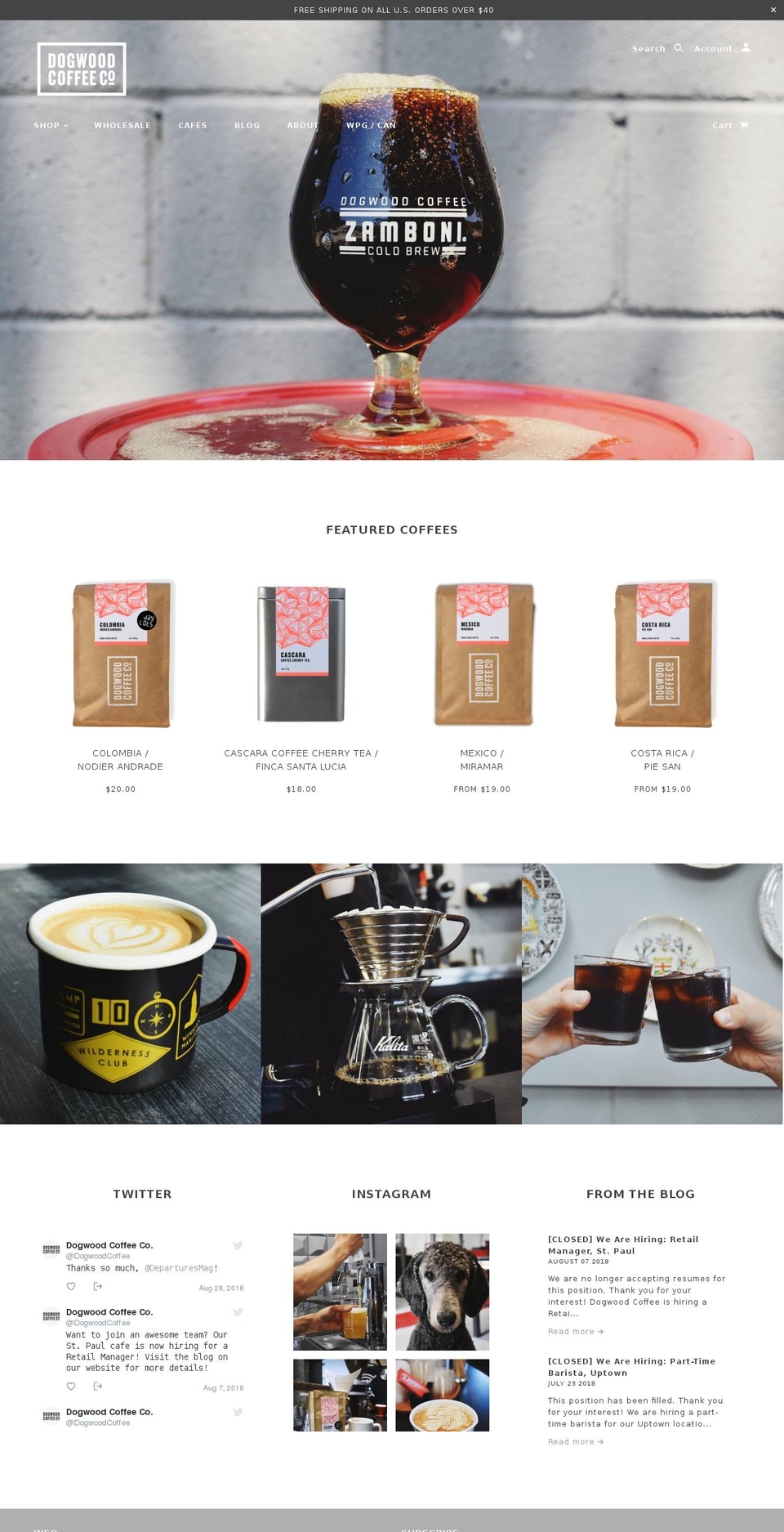 dogwoodcoffee.net shopify website screenshot