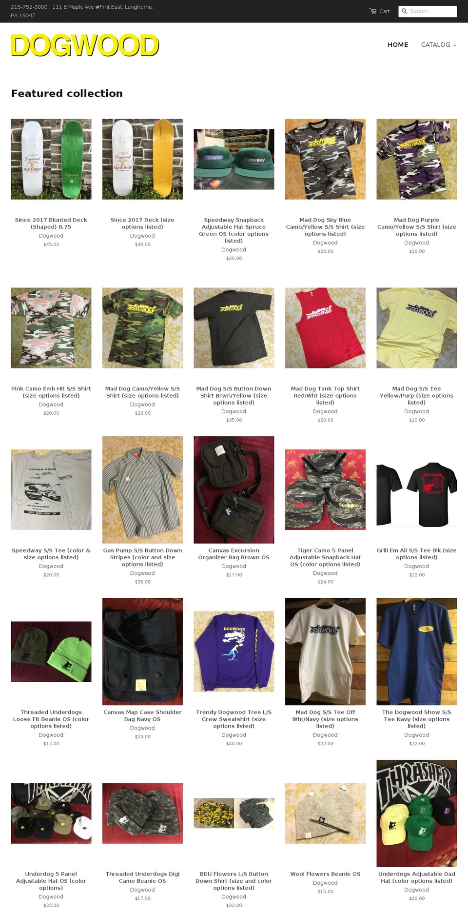 dogwoodskateshop.com shopify website screenshot