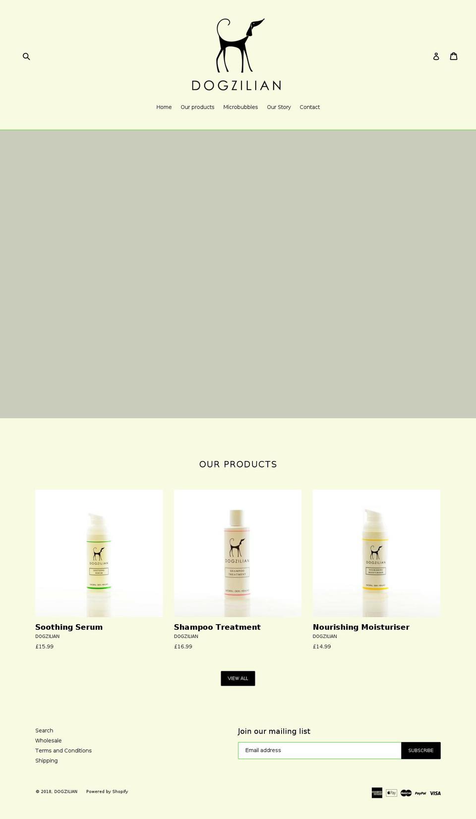 dogzilian.com — Shopify storefront screenshot