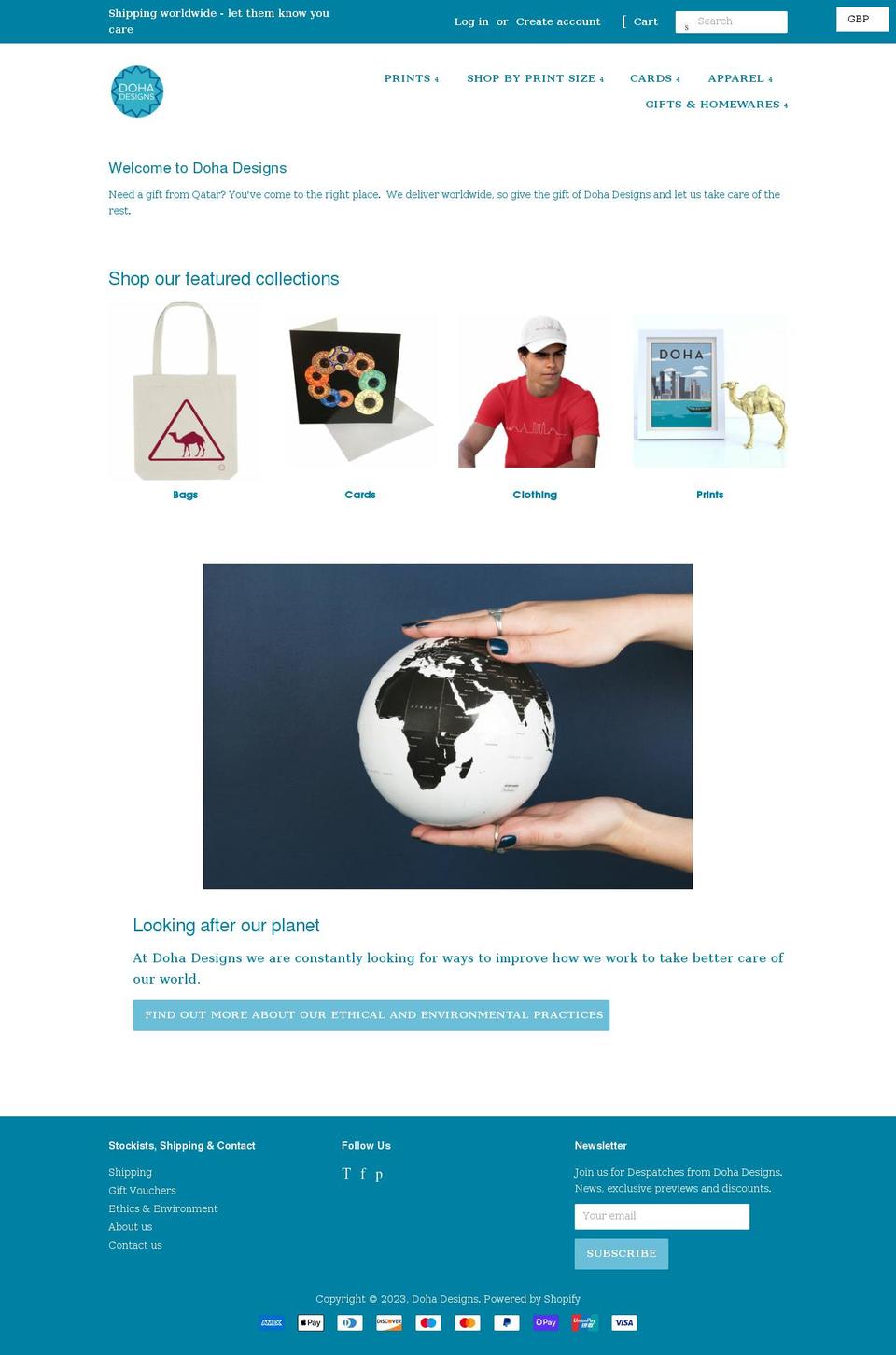 dohadesigns.com shopify website screenshot