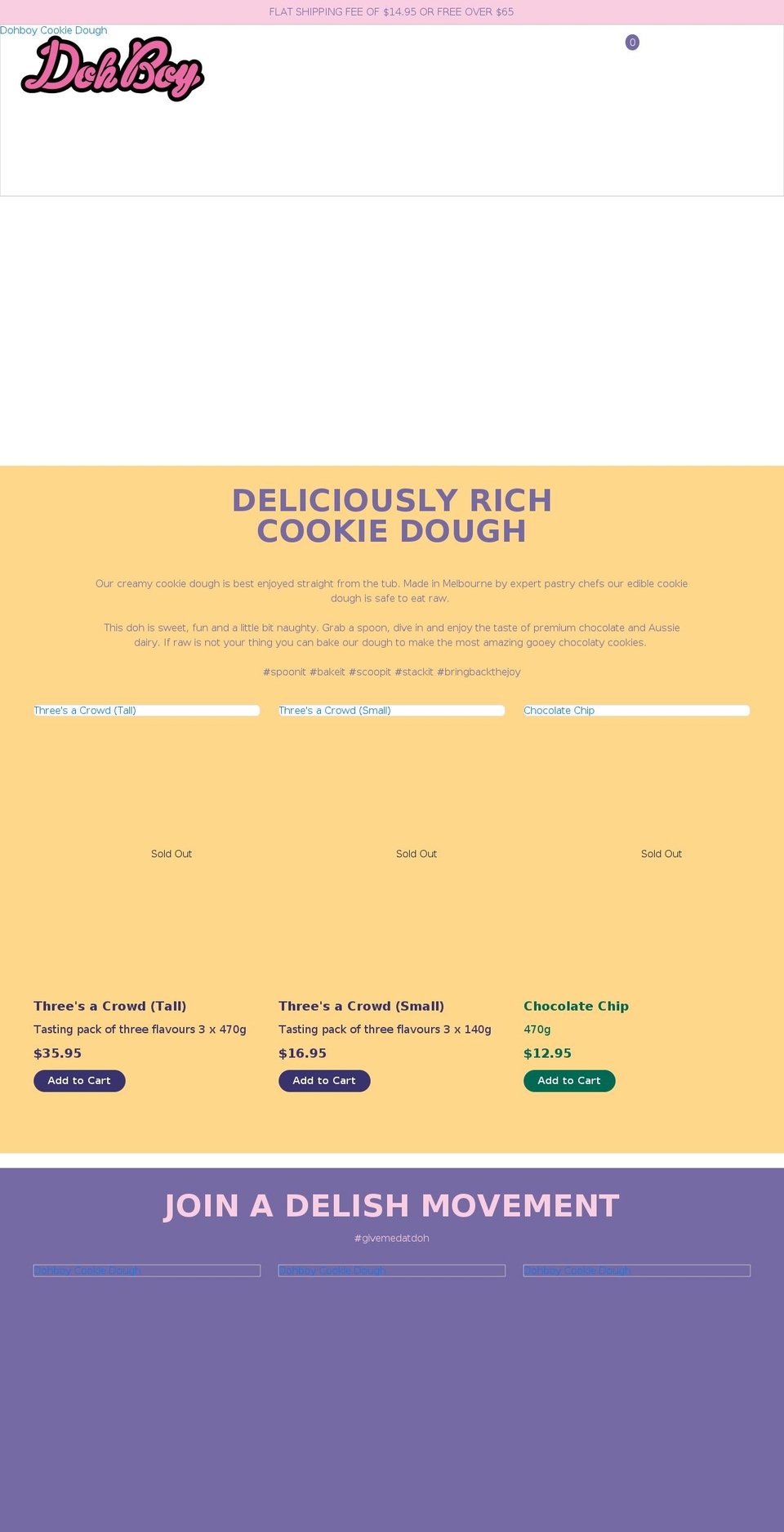 Doh Boy Build - v Shopify theme site example dohboy.com.au