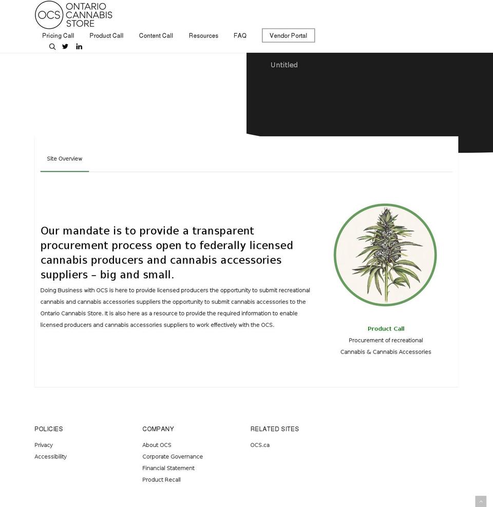 doingbusinesswithocs.ca shopify website screenshot