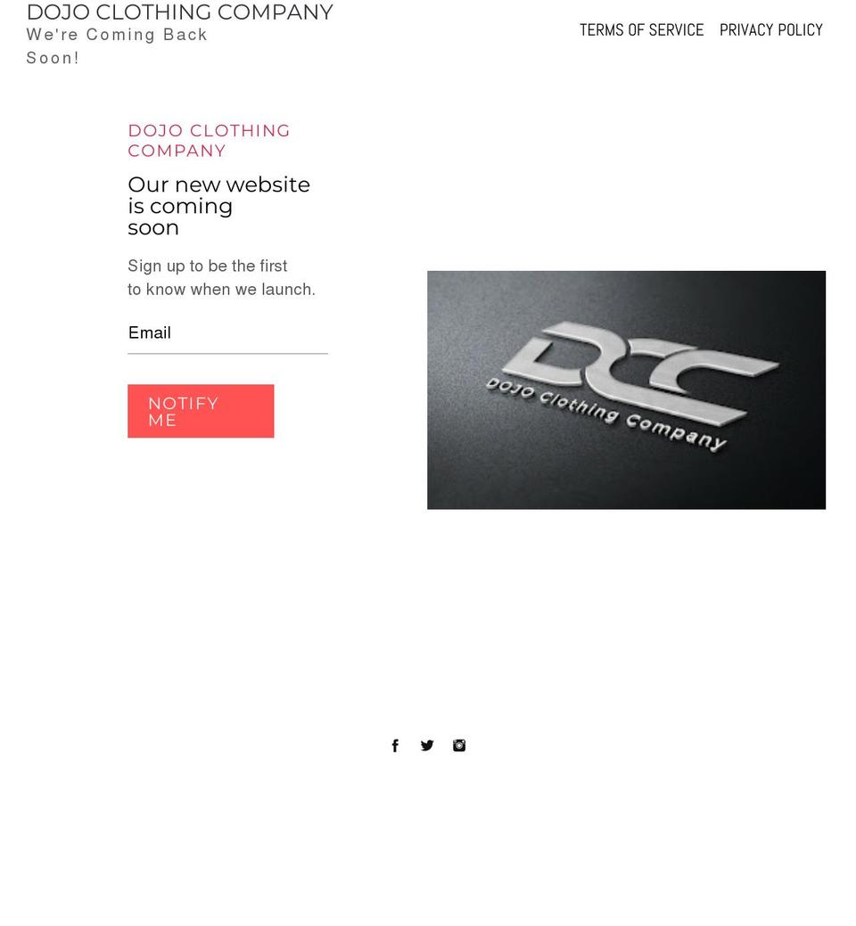 dojoclothingcompany.com — Shopify storefront screenshot