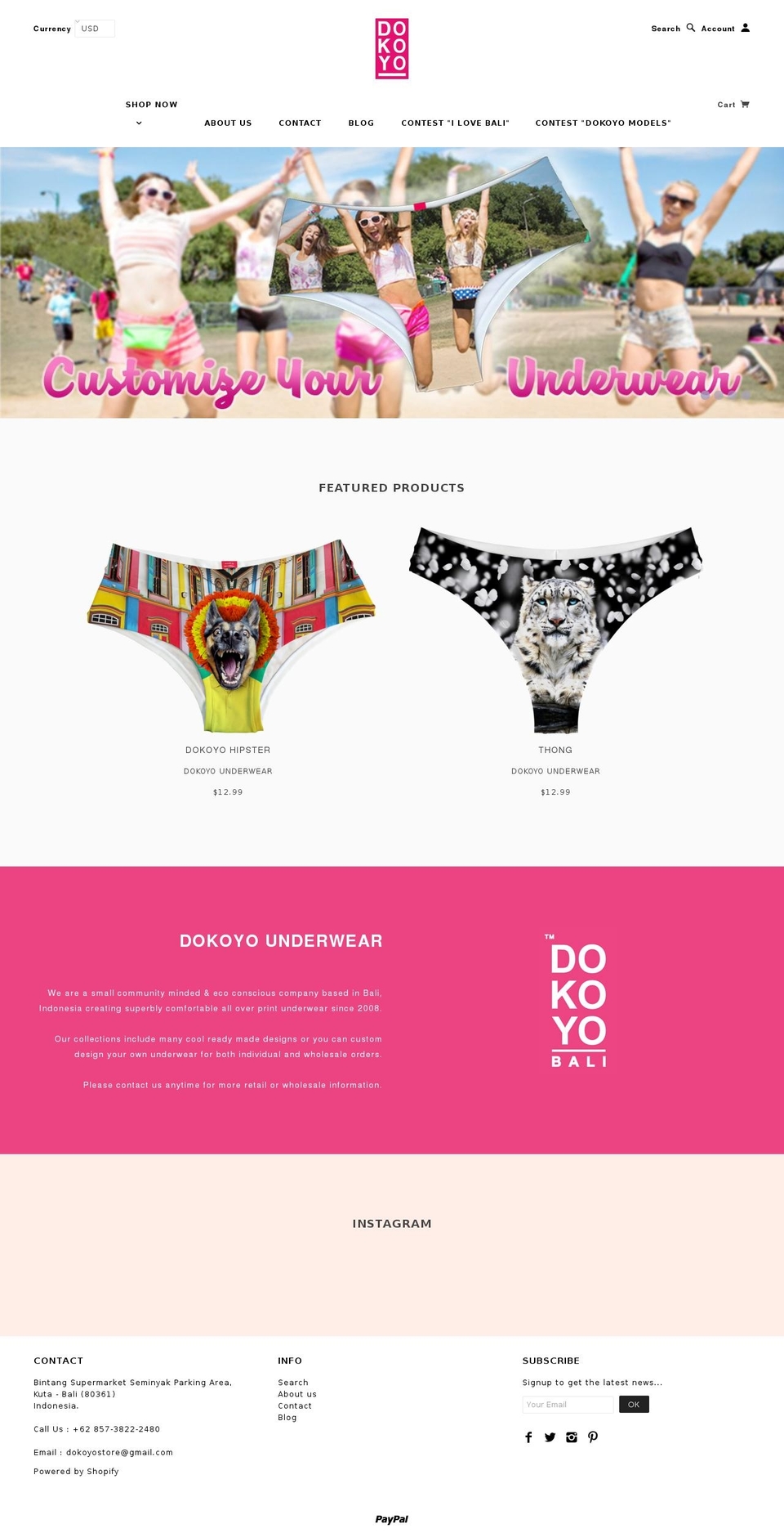 dokoyounderwear.com — Shopify storefront screenshot