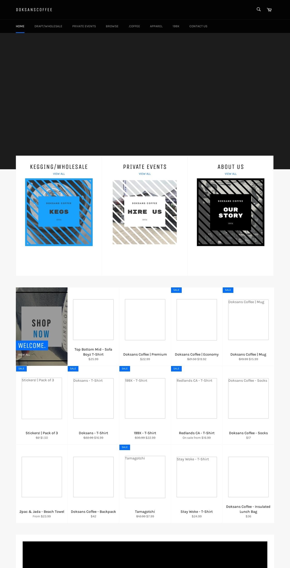 doksanscoffee.com shopify website screenshot